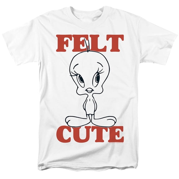 Looney Tunes Felt Cute S/S Adult 18/1 T-Shirt White
