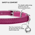 thumbnail image 3 of Collar para gato de cuero con cierre de seguridad y campana de 30 cm, 3 of 6