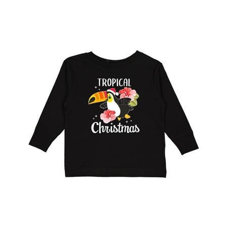 

Inktastic Toucan Tropical Christmas with Pink Flowers Boys or Girls Long Sleeve Toddler T-Shirt