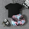 thumbnail image 4 of Kids Toddler Boys Shorts Set Casual Girls Short Sleeve Hawaii Floral Prints T Shirt Pullover Tops Shorts Two Piece Clothes Set Summer Outfits,Size 3 Months 6 Months, 4 of 4