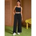 thumbnail image 7 of DARING DIVA Women's Yoga Set Camisole and Wide Leg Pants L Black, 7 of 7