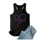 thumbnail image 1 of Camiseta sin mangas con estampado de letras para mujer, ideal para el verano: camiseta informal de cuello redondo con ajuste en el pecho, ideal para el día a día, 1 of 5