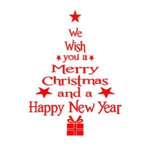 Fancyleo 1pcs Diy Letters Christmas Wall Sticker Christmas Tree