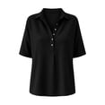 thumbnail image 6 of Kezqiaxn Plus Size Shirts for Women Short Sleeve Collared Button Down Shirts Business Dressy Work Blouses Summer Clothes, 6 of 6