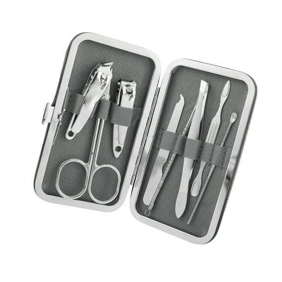 Unique Bargains 1 Set Manicure Set Professional Nail Clippers Kit for Travel or Home Gray