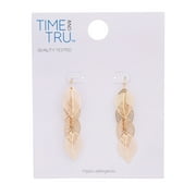 Time and Tru Adult Womens Gold Tone Multi Filigree Leaf Metal Drop Earring