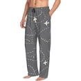 thumbnail image 6 of Logiee Airplane Routes Around The World Print Pajama Pants for Men,Men’s Pajama Bottoms,Mens PJ Pants with Pockets & Button Fly-Small, 6 of 6