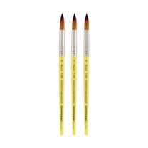 Creative Inspirations Dura-Handle Round #8 Short Handle Set of 3 Paint Brushes- Resin Handle, Synthetic Taklon Paint Brushes, Round Brush for Oils, Acrylics, Watercolors - Handles Do Not Chip or Crack