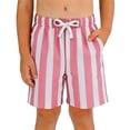 thumbnail image 2 of CAIVO Boys Shorts Striped Print Athletic Shorts Casual Sports Walking Lightweight Kids Summer Independence Day Versatile Bottoms, 2 of 4