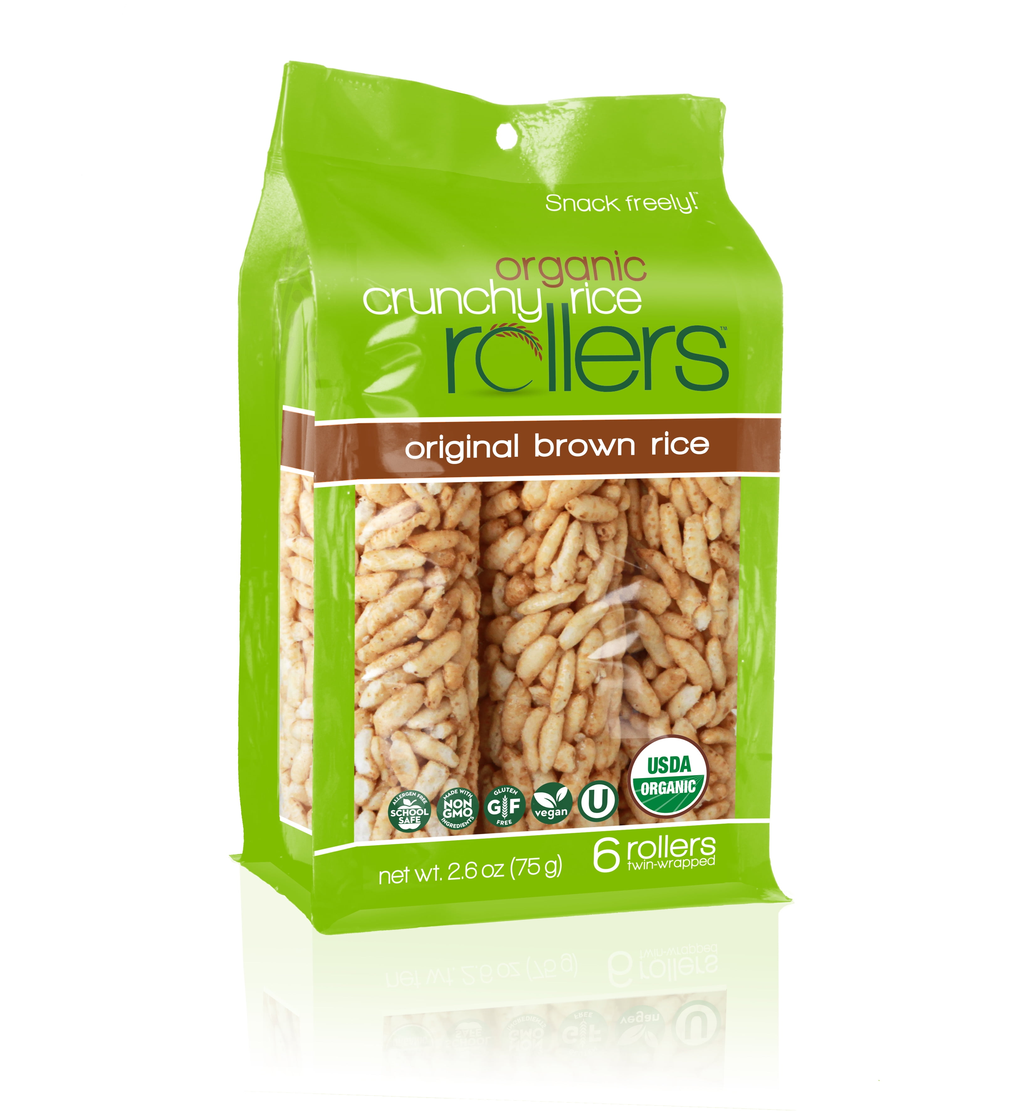 Crunchy Rice Rollers, Original Brown Rice, 6 Ct - Walmart.com - Walmart.com