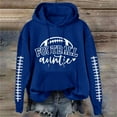 thumbnail image 3 of LGASWYX Football Auntie Women's Football Letter Print Long Sleeve Hooded Sweatshirt (Blue,M), 3 of 4
