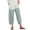 Light Blue, variant on Women's Pants Waist Crop Loose Colour Pure Harem Linen Elastic Pocket Casual Light Blue Yoga Pants Sizes XL