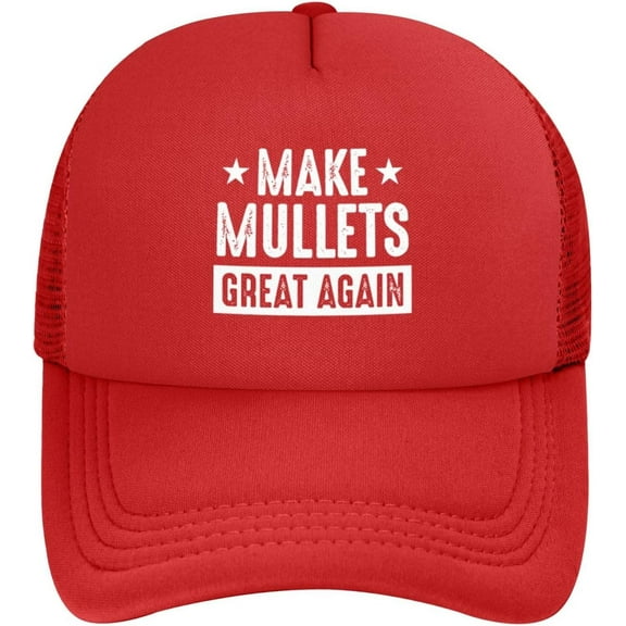 Make Mullets Great Again Funny Political Humor Mesh Baseball Cap Adjustable Dad Hat Trucker Hat for Women Men,Black
