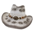 thumbnail image 4 of lionlar Chapeau de Soleil Cowboy Extérieur Chapeau de Plage d'Été pour Randonnée, Extérieur, Vacances, Blanc, 4 of 6