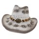 thumbnail image 4 of Sombrero de vaquero clásico para el sol, sombrero de playa de verano ajustable para verano, vacaciones, viajes, Blanco, 4 of 6