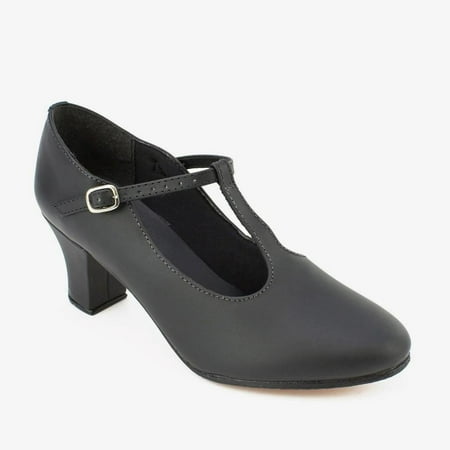 

Dance Shoes Character Jazz 2 Heel T-Strap So Danca CH54 Black 9.0M Adult