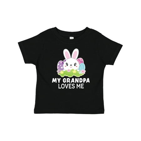 

Inktastic My Grandpa Loves Me with Bunny and Easter Eggs Gift Baby Girl T-Shirt