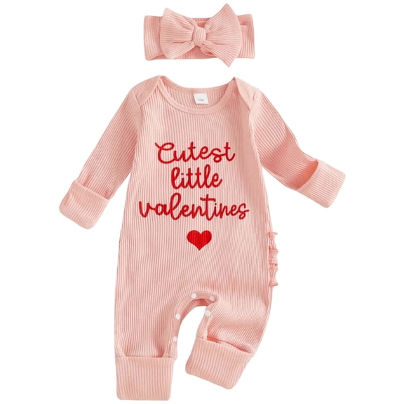 My First Valentines Baby Girl Outfit Cute Valentines Onesie Long Sleeve Romper Jumpsuit Girl Outfits Clothes