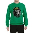 thumbnail image 2 of Wild Bobby, King Lion with Gold Crown Art, Animal Lover, Unisex Crewneck Graphic Sweatshirt, Kelly, 5X-Large, 2 of 4
