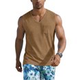 thumbnail image 7 of Men's Tank Tops Trendy Casual Sleeveless V Neck Tank Shirts Summer Wide Shoulder Strap Sports Running Basketball Regular Fit Vest Earthy Yellow 2XL, 7 of 7