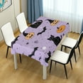 thumbnail image 4 of Yayeee Tablecloths 60" x 60" Rectangle Wrinkle Resistant Party Table Cover, Light Purple Halloween Black Cat, 4 of 8