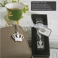 FASHIONCRAFT Crown Design Bookmark Favors - Silver Metal Charm With White Satin Tassel
