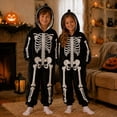 thumbnail image 2 of LILIYA My First Halloween Outfit Skeleton Romper for Girls and Children Flannel Onesie Jumpsuit Overalls Soft Fall Pajamas 10-12 Years, 2 of 6