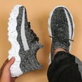 thumbnail image 6 of Men'S Casual Sneakers - Breathable Knit Upper, Geometric Pattern, Lace-Up Closure, Durable Rubber , Athletic Footwear | Geometric Pattern Shoes | Knit Construction, 6 of 9
