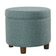 thumbnail image 5 of HomePop Round Tweed Storage Ottoman, Teal Tweed, 5 of 5
