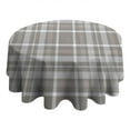 thumbnail image 4 of Gray White Plaid Checkered Pattern Round Tablecloth 60"x60",Wrinkle Wipeable Table Cloth for Kitchen Dining Room Picnic Patio Party, 4 of 6
