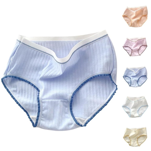 Bxsruta Girls Cotton Underwear Breathable Mid Waist Full Coverage Crotch Soft Teen Girls Panties Everyday