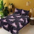 thumbnail image 2 of Ambesonne Jungle Boho Fitted & Flat Sheet with Sham 3 Pcs Set, Butterfly Modern Exotic, Twin XL, Pale Lilac Dark Purple, 2 of 5