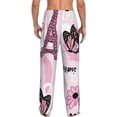 thumbnail image 3 of Xecao Eiffel Tower and Butterflies Men's Straight Lounge Pajama Pants: The Ultimate in Comfortable Sleepwear, 3 of 9
