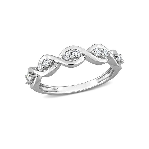 1/4 Carat (Ctw) Lab-Created Moissanite Anniversary Ring Band in Sterling Silver for Women