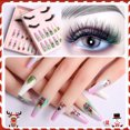 thumbnail image 5 of Uñas postizas navideñas de ataúd para mujer, 24 unidades, con pestañas postizas., 5 of 5