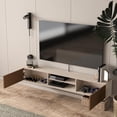 thumbnail image 4 of Atelier Mobili Floating TV Stand 70 Inch - Wall Mounted Entertainment Center with Storage - Modern TV Stand-Color:Cotton/Wood, 4 of 6