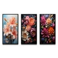 thumbnail image 2 of Designart "Rhododendron Pink composition IV" Floral & Botanical Framed Wall Art Set Of 3 - Red Rhododendron Frame Gallery Set For Office Decor, 2 of 7