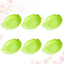 GOOHOCHY Green Plastic Leaf Shape Fruit Plate for Kitchen Use Perfect for Fruits Snacks and Parties 6 pcs