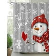 thumbnail image 3 of Christmas Snowman Bathroom Curtain 72 Inch Shower Curtain with Hooks, Xmas Let Snow Winter Snowflake Grey Waterproof Polyester Bath Curtain Washable Bathtub Curtain 60''x 72'', 3 of 6