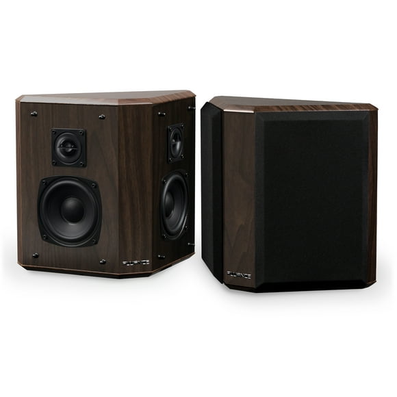 Fluance Elite High Definition 2-Way Bipolar Surround Speakers for Wide Dispersion Surround Sound in Home Theater Systems - Natural Walnut/Pair (SXBP2W)