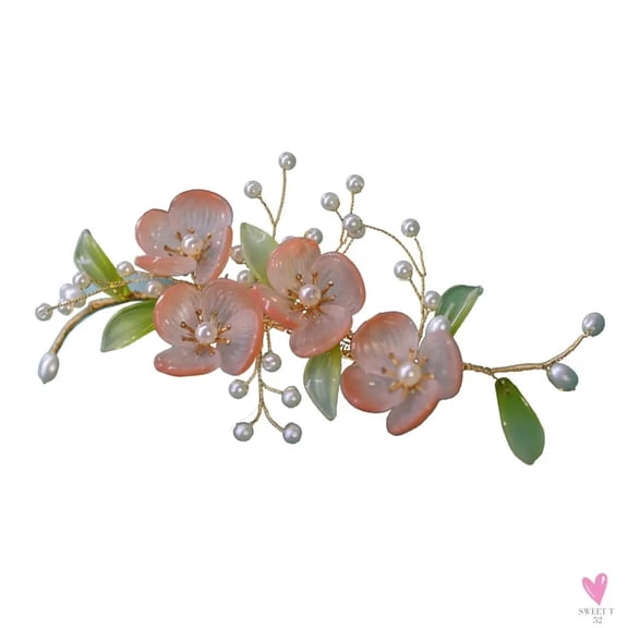 Flower Hair Clips For Women and Girls - Chinese Hanfu Hair Accessories - Rhinestone, Pearl Hairpins