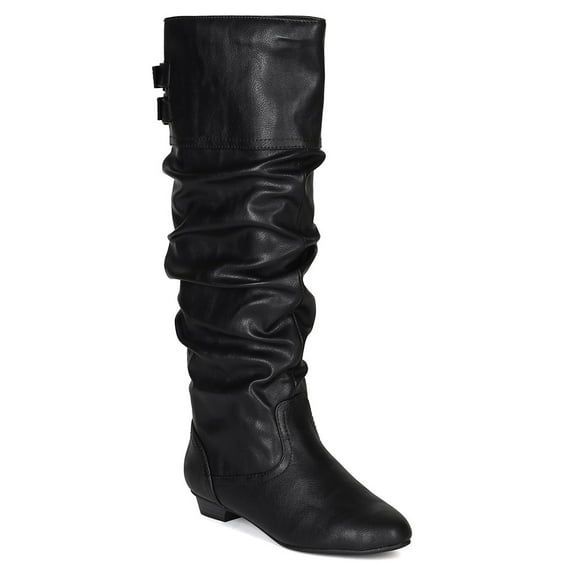 Soda BG75 Women Leatherette Knee High Slouchy Buckle Riding Boot