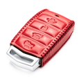 thumbnail image 3 of Vitodeco Leather Key Fob Case Compatible for 2017-2020 Genesis G70, G80, G90, Tailgate, 4-Button, Red, 3 of 6