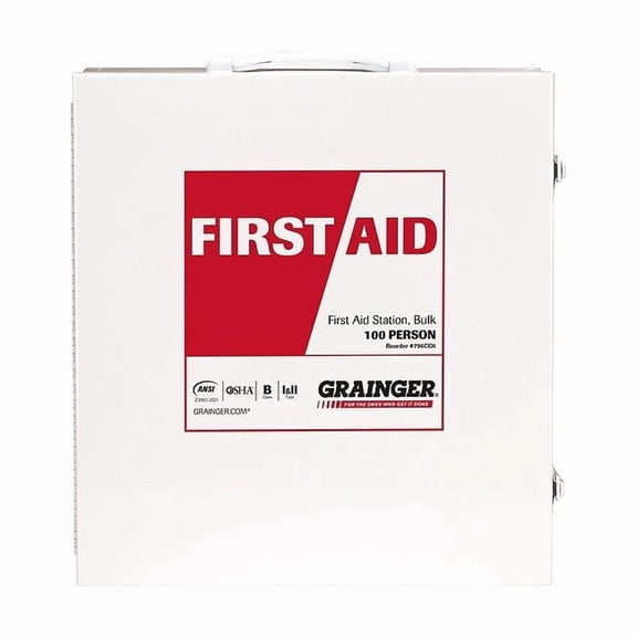 First Aid Kit and Housing, Metal 687 Components, 100 People Served
