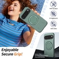 thumbnail image 3 of Magnetic For Google Pixel 10 Pro XL/9Pro XL Phone Case,360° Rotatable Ring Kickstand,Compatible with Mag-safe,Anti-Drop Protection,Heavy Duty Shockproof Anti-Scratch Rugged Phone Case Cover,Green, 3 of 7