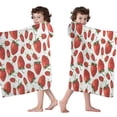 thumbnail image 4 of Strawberry Plants Fruit White Pattern Hooded Bath Towel，60"x35" for Ages 3 To 12 Kids, Quick Dry Lightweight Soft Microfiber Hood Beach Towel Cover Up for Kids, 4 of 7