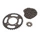 thumbnail image 3 of Juego de piñones de cadena 420 de acero, piñón delantero de motor de 10 dientes, piñón trasero de cadena de 36 dientes con cadena de transmisión de 60 eslabones para scooter y motocicleta DIY., 3 of 14