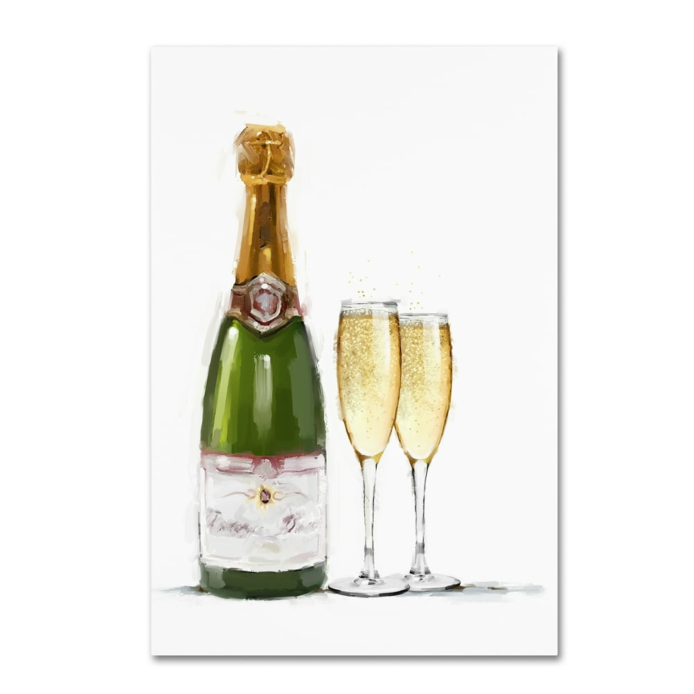 Trademark Fine Art 'Champagne Bottle and Glasses' Canvas Art by The