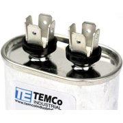 TEMCo 10 uF Run Capacitor CBB65, 10 MFD, 370-440V, Oval, 50/60Hz
