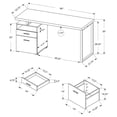 thumbnail image 2 of Monarch Specialties Computer Desk - 60"L, Walnut, Silver Metal, 2 of 4